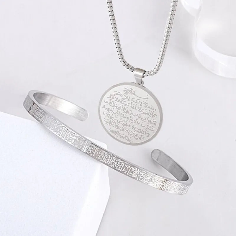 Ensemble de bijoux en acier inoxydable pour hommes et femmes