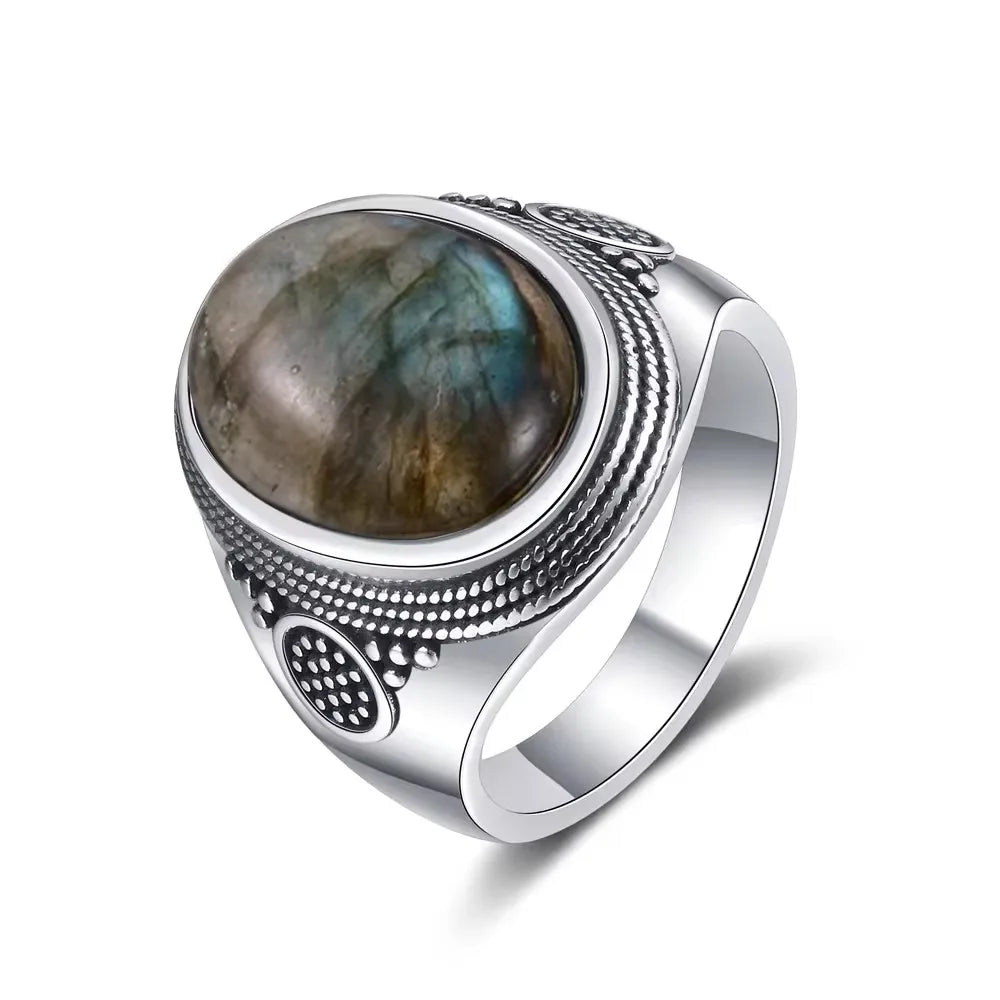 Bague en argent En pierre de lune naturelle