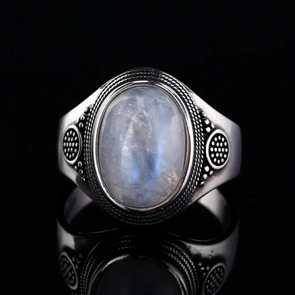 Bague en argent En pierre de lune naturelle