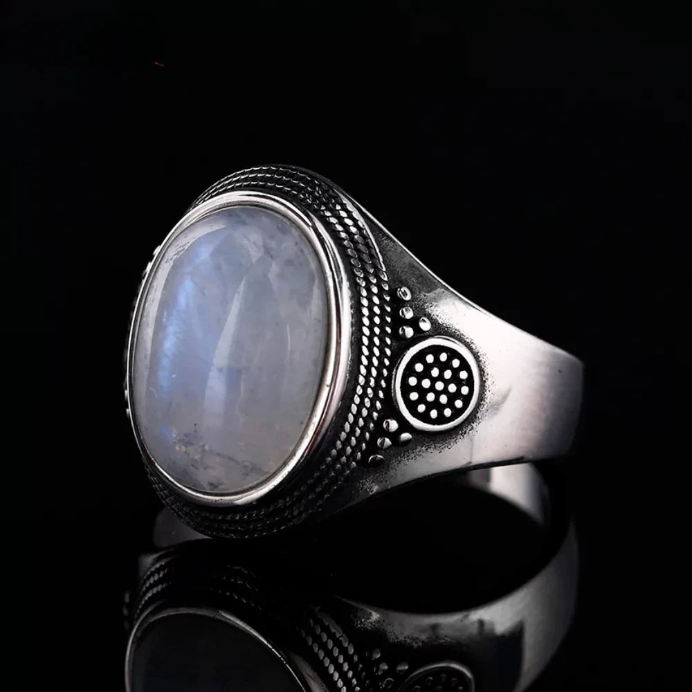 Bague en argent En pierre de lune naturelle