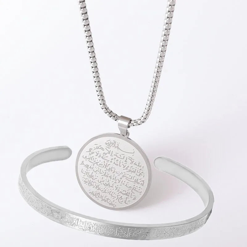 Ensemble de bijoux en acier inoxydable pour hommes et femmes