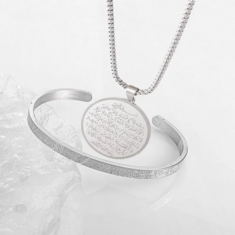 Ensemble de bijoux en acier inoxydable pour hommes et femmes